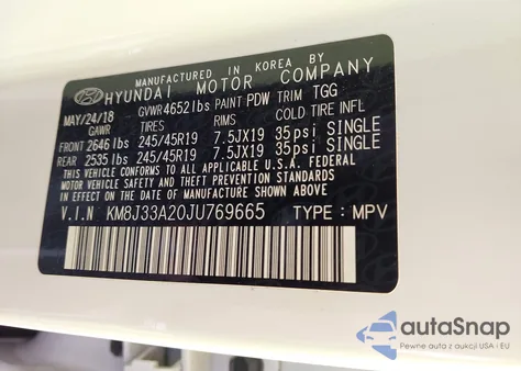 2018 Hyundai Tucson Value из США, поврежденный, VIN KM8J33A20JU769665